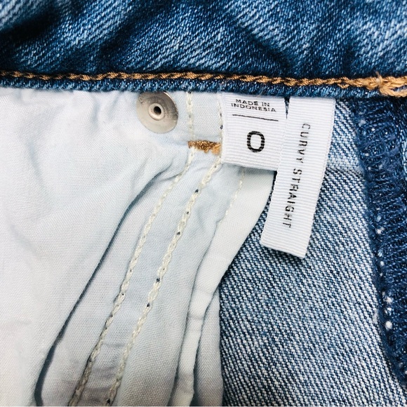 Loft Outlet Curvy Straight Blue Jeans | Size 0 - Picture 4 of 7